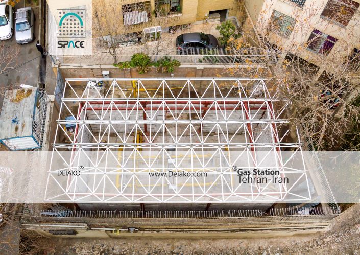 سقف سازه فضایی تخت ایستگاه گاز پاسداران تهران